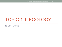 4.1 Topic species, communities, and ecosystems