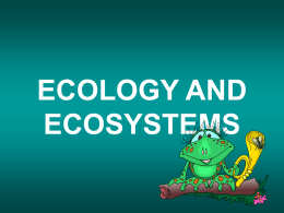 ECOLOGY AND ECOSYSTEMS