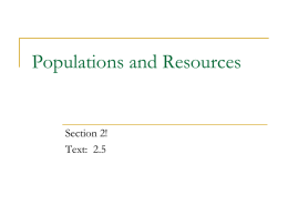 Populations and Resources