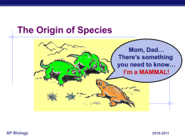 Evolution Speciation