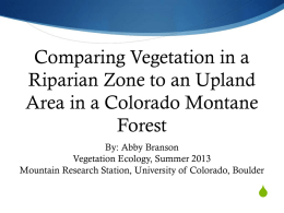 Comparing Riparian Communities to Upland Communities in a