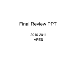 Final Review PPT
