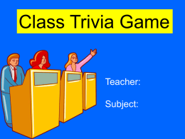 Trivia Game Board