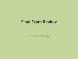 Unit 3 Review- Ecology - Hicksville Public Schools