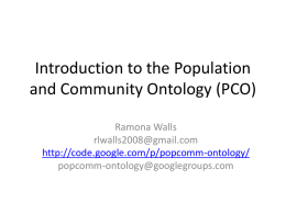 Introduction to the Population and Community Ontology