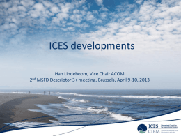 ICES activities - follow up to the Marine Strategy
