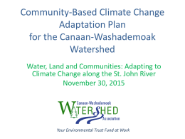Community-Based Climate Change Adaptation Plan