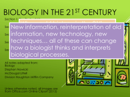 Biology in the 21St Century
