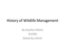 Agencies Associated with Conservation and Management of Wildlife