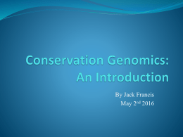 Conservation Genomics: An Introduction