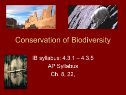 20. Conservation of Biodiversity