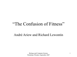 The Confusion of Fitness - School of Computer Science
