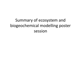 Summary of ecosystem and biogeochemical modelling poster session
