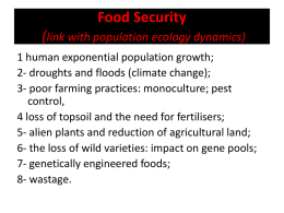 Food Security (link with population ecology dynamics)