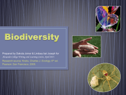 Biodiversity - Alexander College