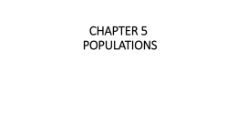 CHAPTER 5 POPULATIONS