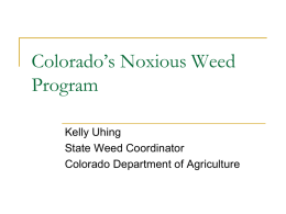 Noxious Weed Program Update