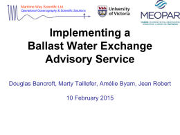 Implementing a Ballast Water Exchange Advisory Service