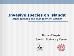 Invasive species on islands