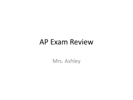 AP Exam Review - Schoolwires.net
