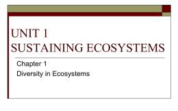 Chapter 1 - Diversity in Ecosystems