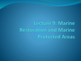 Lecture 9 Marine Restoration and MPAs