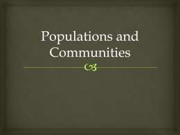 Populations and Communities