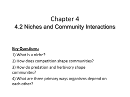 Chapter 4 4.2 Niches and Community Interactions