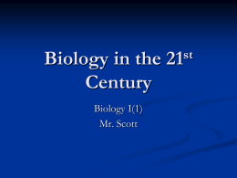 Chapter Biology in the 21st Century