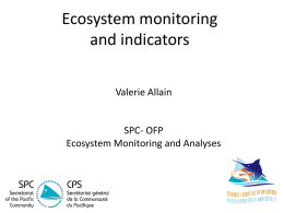Ecosystem monitoring and indicators