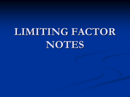 limiting factor notes