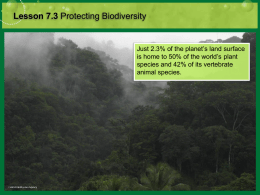 Lesson 7.3 Protecting Biodiversity