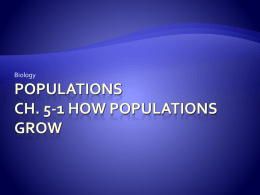 Populations Ch. 5-1 How Populations grow