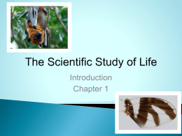 The Scientific Study of Life