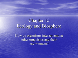Chapter 15 Ecology and Biosphere