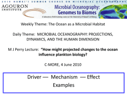 Climate change… - Center for Microbial Oceanography