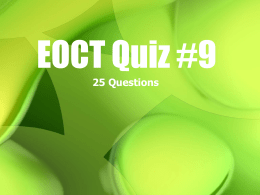 EOCT Quiz #9