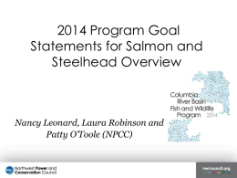 Program Goal Statements for Salmon and Steelhead Overview