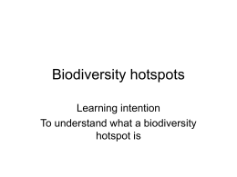 Biodiversity hotspots? - School