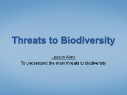 Threats to Biodiversity - School