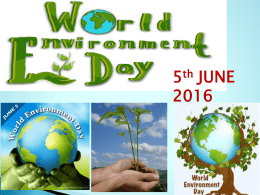 World environment Day, 5th June 2016