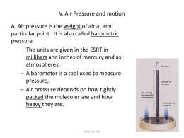 Air Pressure and motion