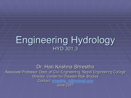 Engineering Hydrology HYD 301.3