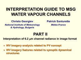 Interpretation Guide to MSG WV Channels: Part II