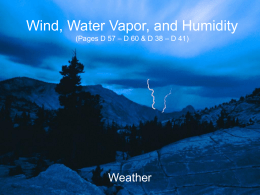 Wind, Water Vapor, and Humidity
