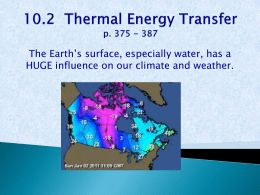 10.2 Thermal Energy Transfer p. 375