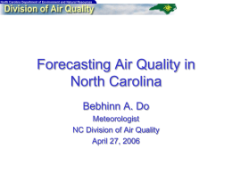 Forecasting Air Quality in North Carolina