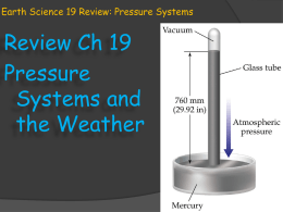 Earth Science 19 Review: Pressure Systems