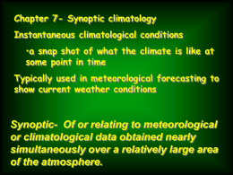 Chapter 7- Synoptic Climatology