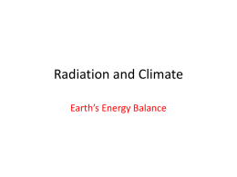 Radiation and Climate_Earth`s Energy Balance